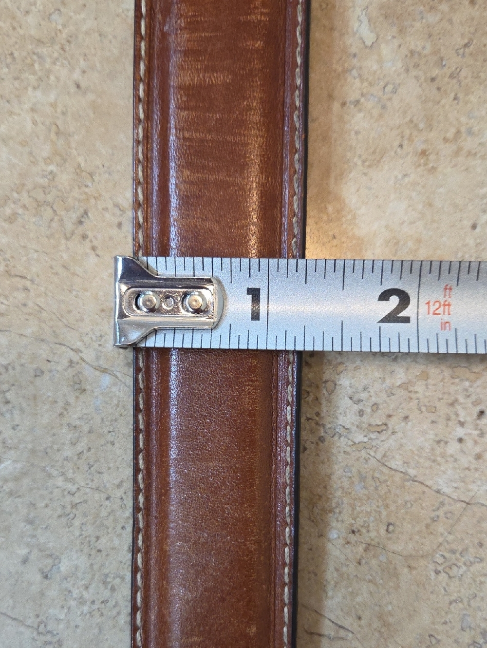 MEN'S POLO RALPH LAUREN CLASSIC PONY BROWN LEATHER BELT SOLID BRASS BUCKLE - Picture 3 of 12